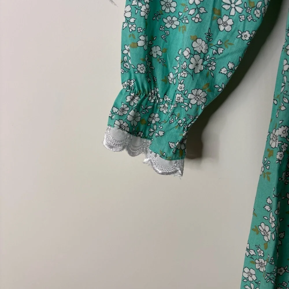 Scarlett Darkness Floral Dress Prairie Cottagecore Girls Dress Size 12 Y Long